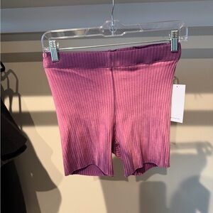 Cotton Citizen Ribbed High-Waist Women’s Bike Shorts in Dusty Rose — Small — NWT